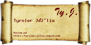Tyroler Júlia névjegykártya